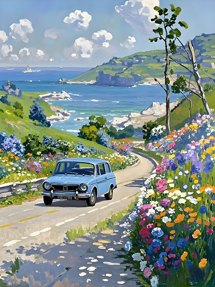 Flower Sea Highway under the Sun